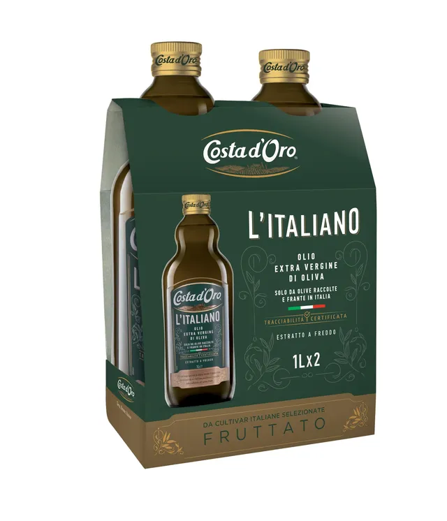 costa-d-oro-100-italiano-bipack-2x1l-olio-extravergine-da-olive-italiane image 1