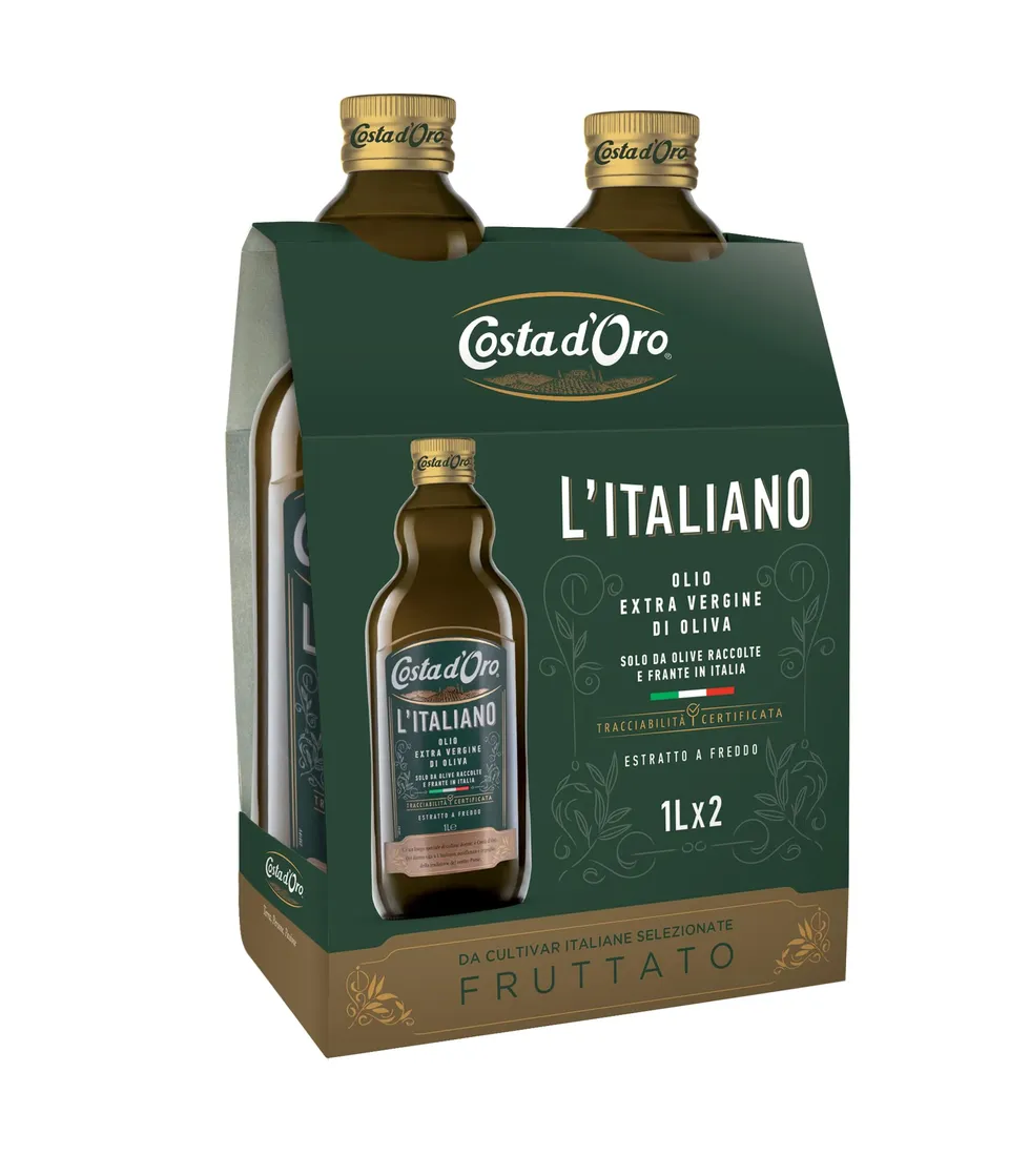 costa-d-oro-100-italiano-bipack-2x1l-olio-extravergine-da-olive-italiane image 1