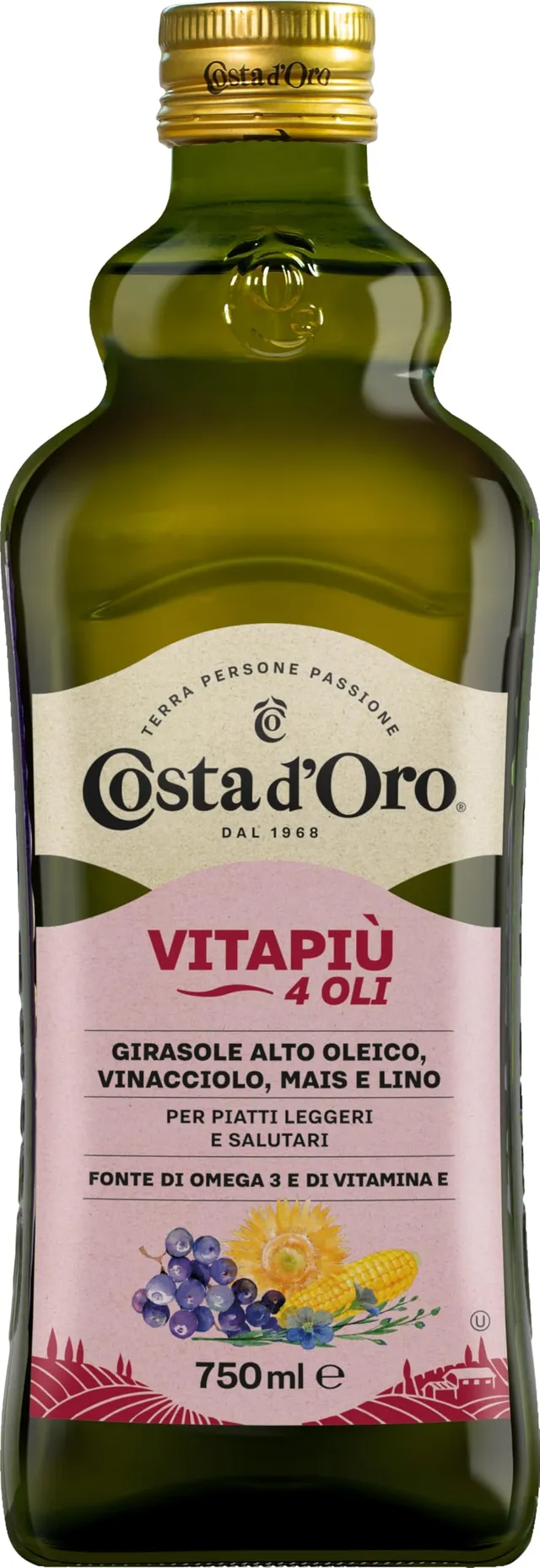 costa-d-oro-vitapi-4-oli-750-ml-olio-con-omega-3-e-6-e-vitamina-e image 1