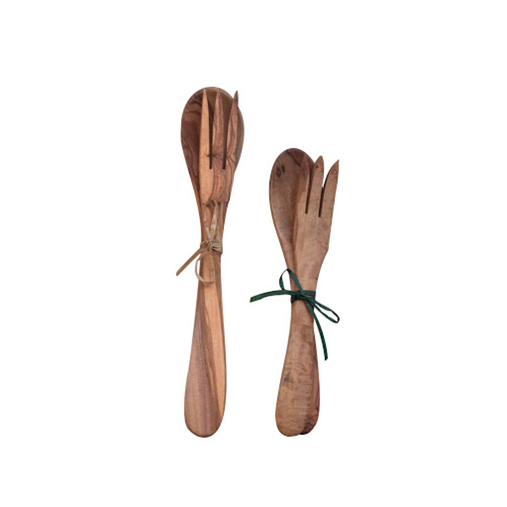 olio-roi-coppia-posate-in-legno-d-ulivo-mestolo-e-forchetta image 1