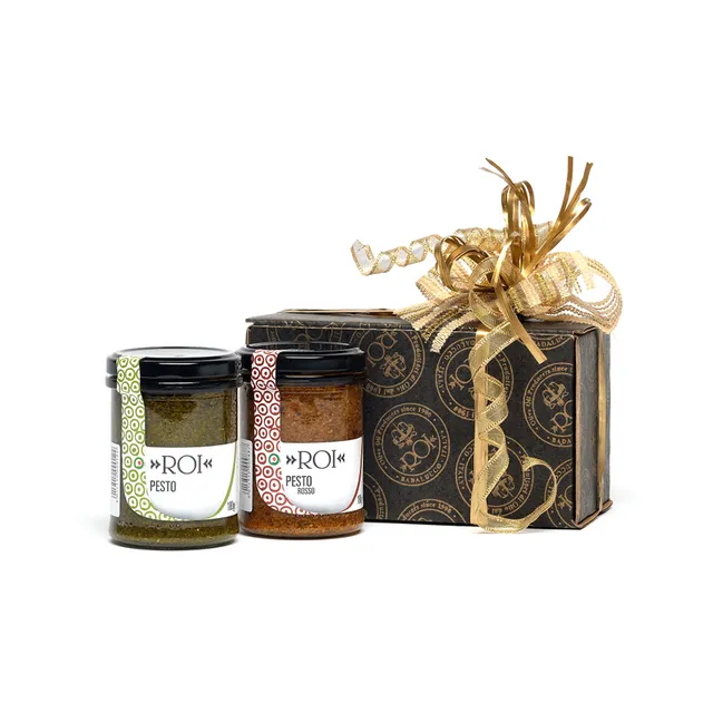 olio-roi-box-arzene-confezione-regalo-pesto-180g-pesto-rosso-180g image 1